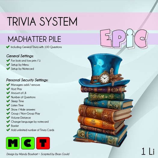 Second Life Marketplace - [EPIC Trivia System] Madhatter Pile (ADD ME)